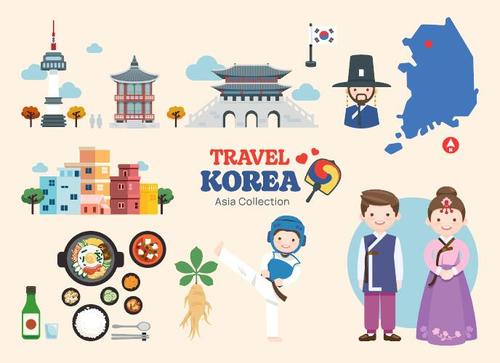 Korea travel vector