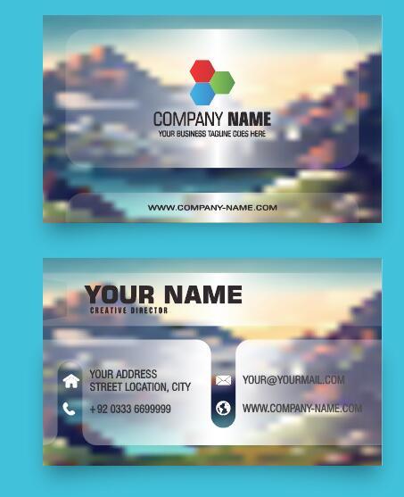 Landscape background business cards vector