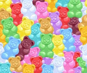 Little bear candy seamless background vector