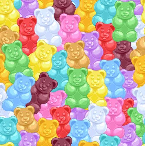 Little bear candy seamless background vector