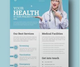 Medical health flyer vector