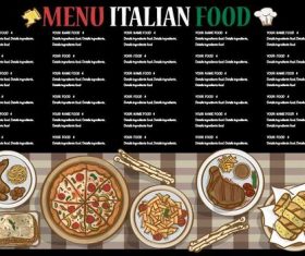 Menu Italian food vector