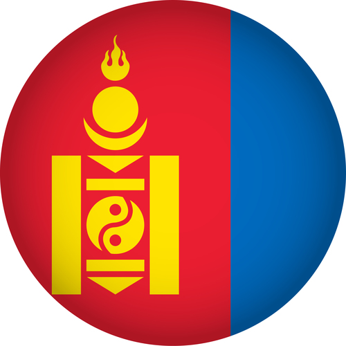 Mongolia flags icon vector