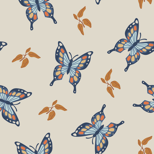 Moths and butterfly seamless pattern vector