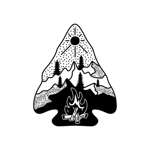 Mountain adventure background vector