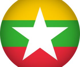 Myanmar flags icon vector
