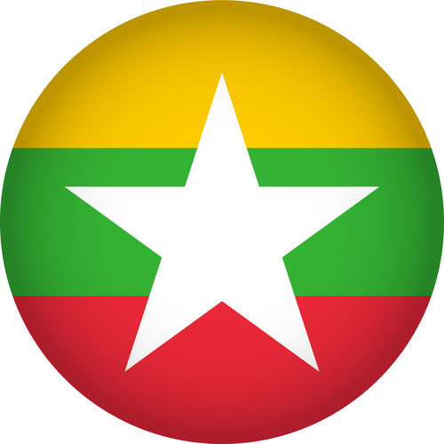 Myanmar flags icon vector