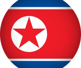 North Korea flags icon vector
