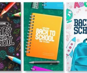 Notebook schoolbag background for back to school vector