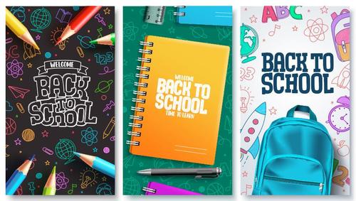 Notebook schoolbag background for back to school vector