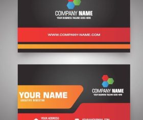 Orange red business cards vector