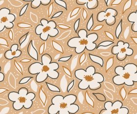 Painting flowers seamless pattern vector