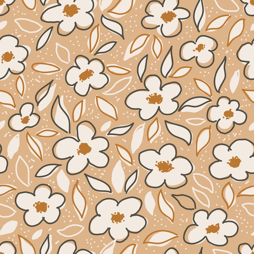 Painting flowers seamless pattern vector