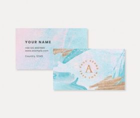 Pastel business card with paint elements vector