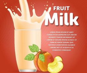 Peach flavor milk ad vector