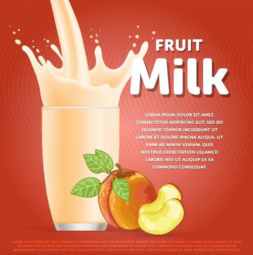 Peach flavor milk ad vector