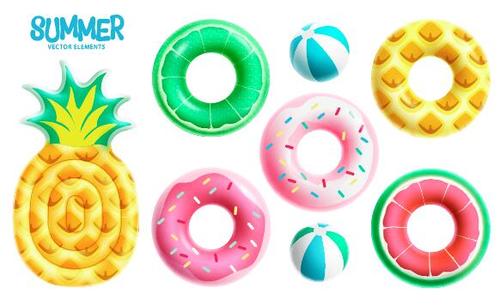 Pineapple and donut vector