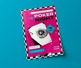 Poker night flyer vector