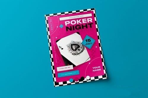 Poker night flyer vector