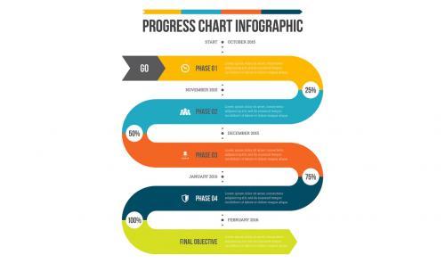 Progress chart infographic vector