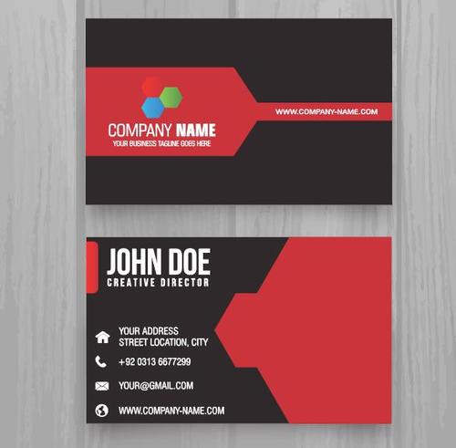 Red and black business card vector
