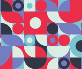 Red black blue mosaic patterns vector