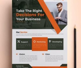 Right decisions business flyer vector