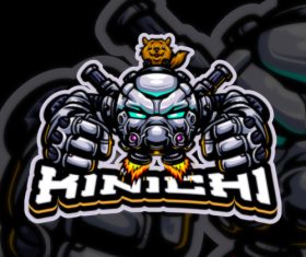 Robot mascot logo vector
