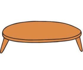 Round wooden table vector