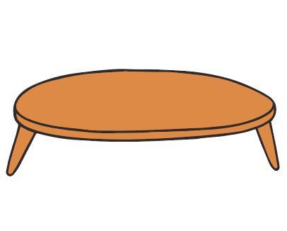 Round wooden table vector