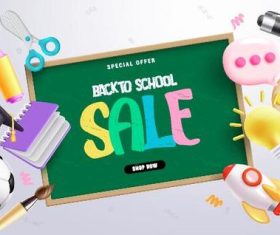 Sales of learning supplies vector