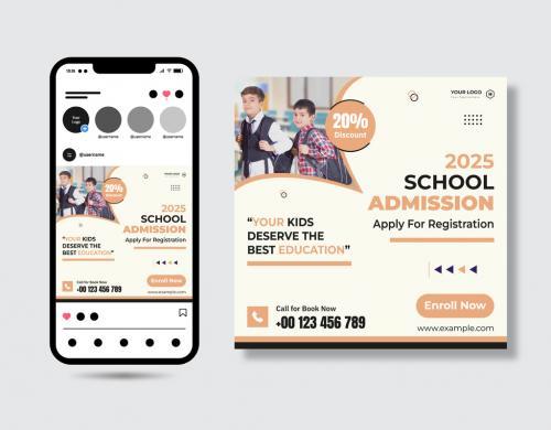 School admission 2025 post vector