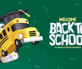 School bus background back to school vector