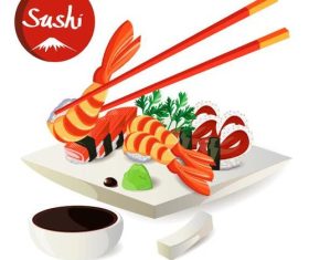 Seafood sushi vector