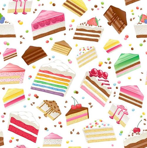 Seamless background vector for various cakes