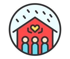 Shelter icons vector