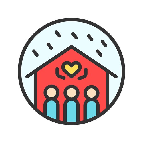 Shelter icons vector