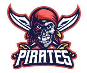 Skull pirates logo vector