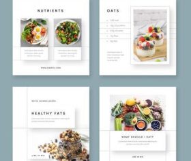 Social layouts for healthy food bloggers vector