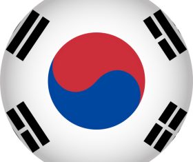 South Korea flags icon vector
