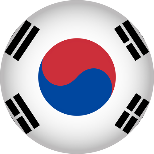 South Korea flags icon vector