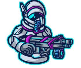 Space shooter icon vector