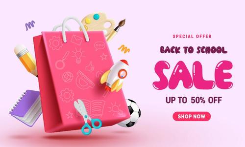 Special offer back to school sale vector