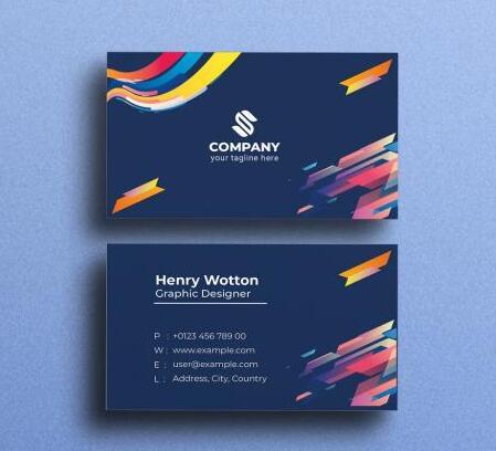 Stylish business card vector