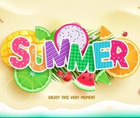 Summer colorful font vector