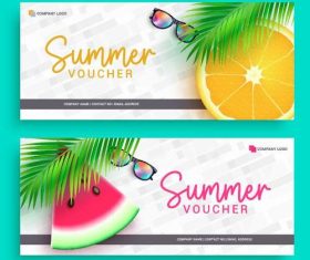 Summer voucher vector
