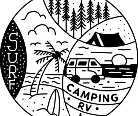 Surf camp vector