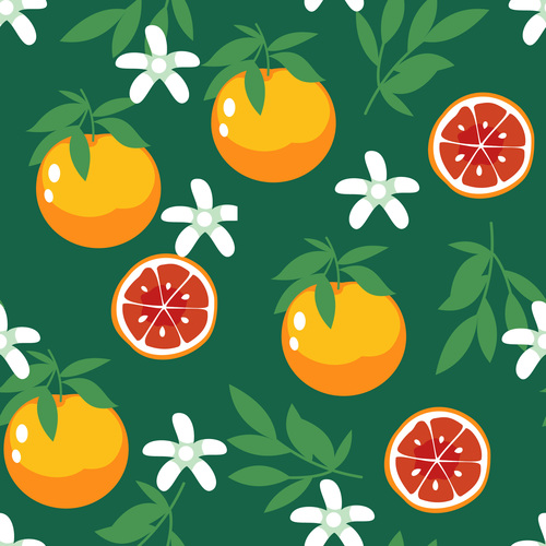 Sweet and sour citrus seamless pattern vector
