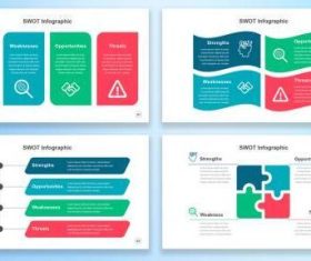Swot infographic presentation colorful vector