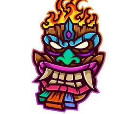 Tahiti mask icon vector